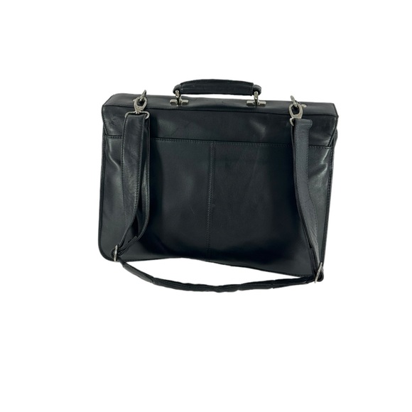 Vintage BOSCA double gusset black leather briefcase with shoulder strap - Picture 2 of 16